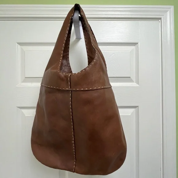 Adrienne Vittadini Brown Leather Handbag - Picture 1 of 12